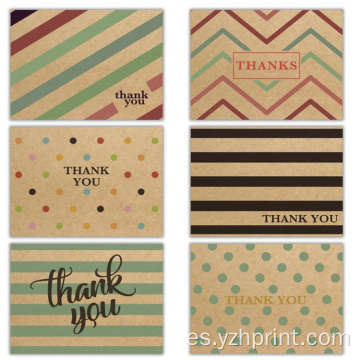 Tarjetas de agradecimiento marrón personalizadas tarjetas personalizadas
